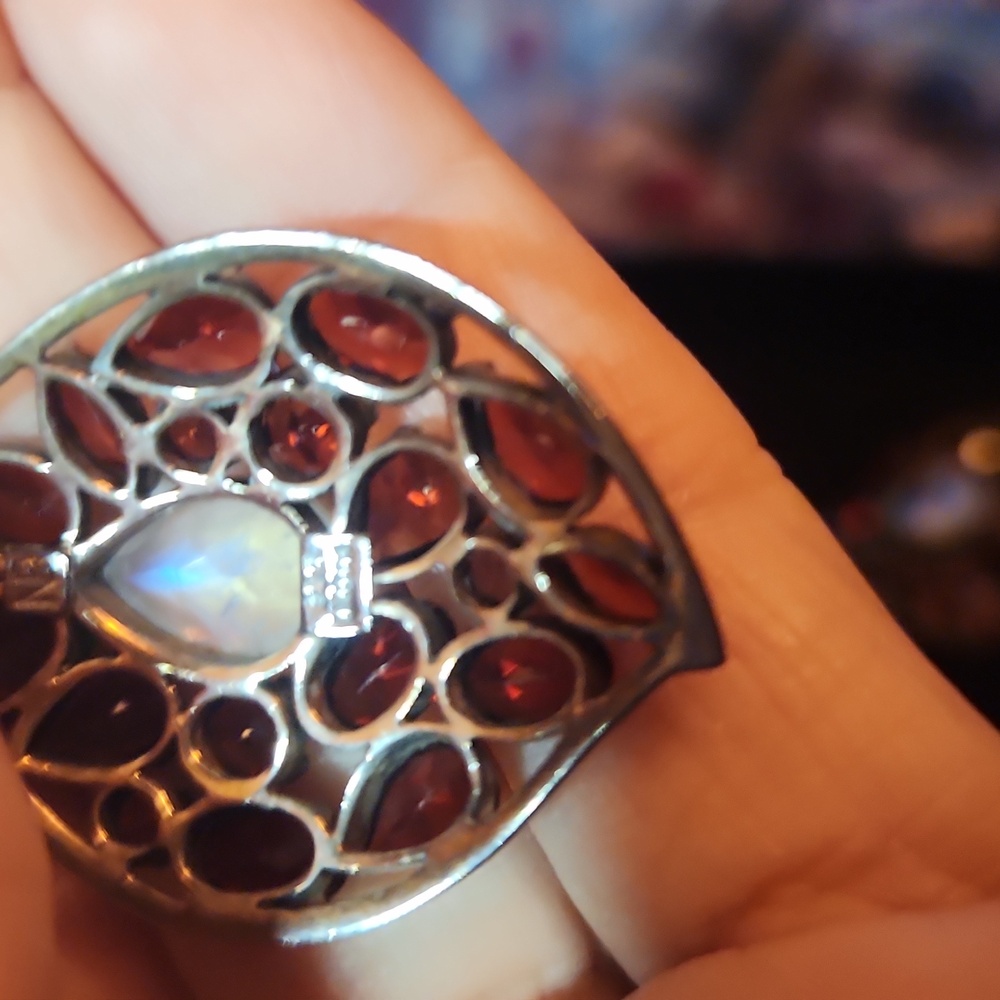 Nicky Butler RAJ Gem Drop Sterling Silver Garnet and Moonstone Earrings*Rare*NIB - Picture 7 of 17